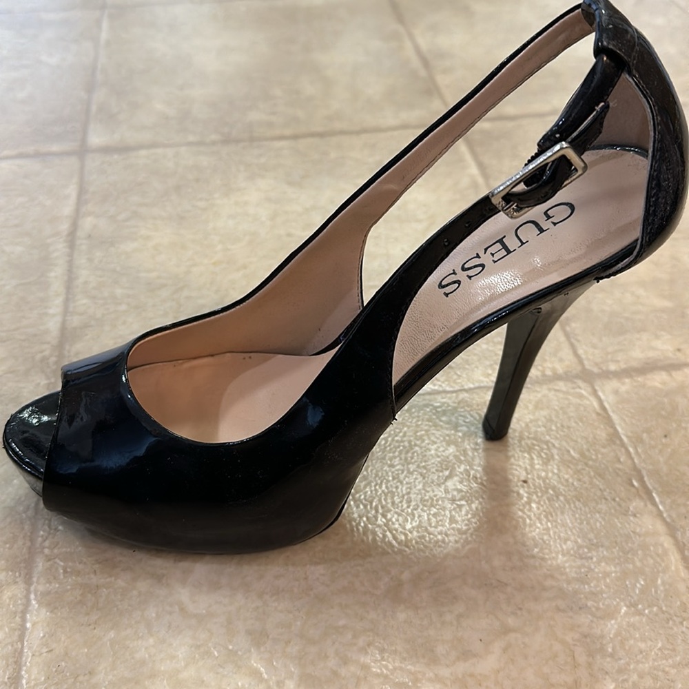 Guess Black Open Toe Platform Pumps - image 7